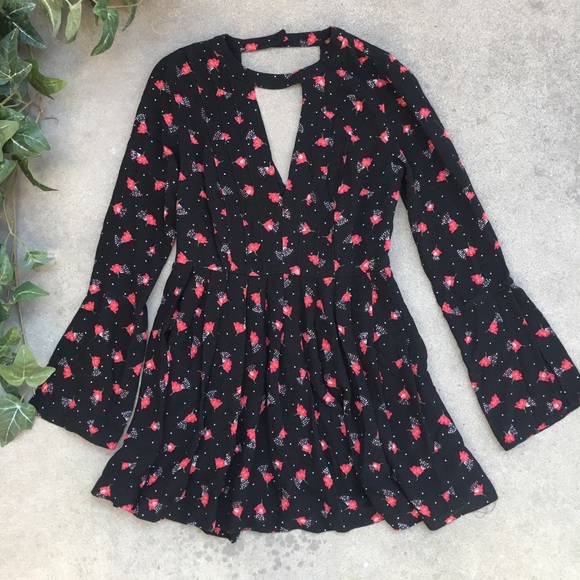 Free People Dresses & Skirts - Free People Tegan Printed Cutout Mini Dress